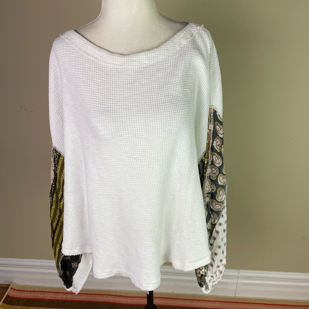 We the Free oversize waffle knit shirt size S